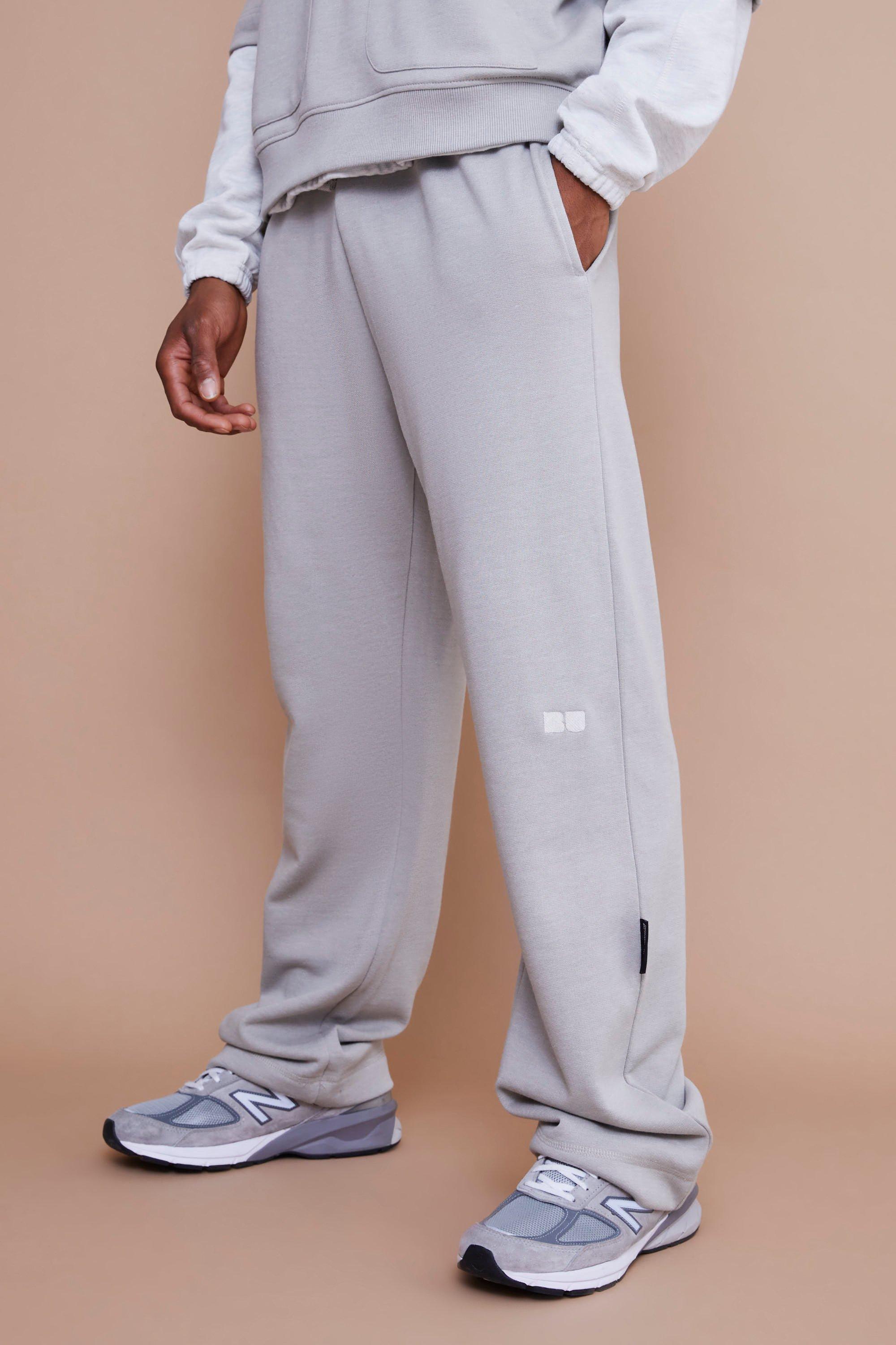 Mens Grey Relaxed Fit Boxer Waist Heavyweight Jogger, Grey